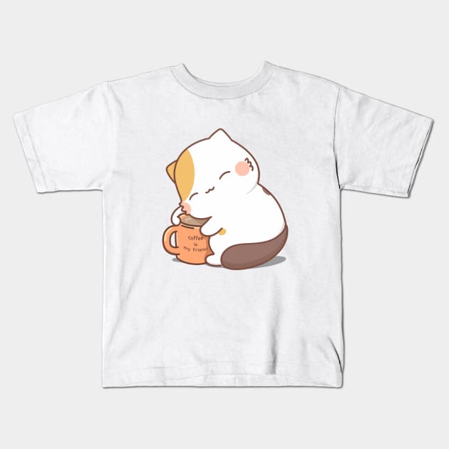 Coffee and muffin cat Kids T-Shirt by @muffin_cat_ig